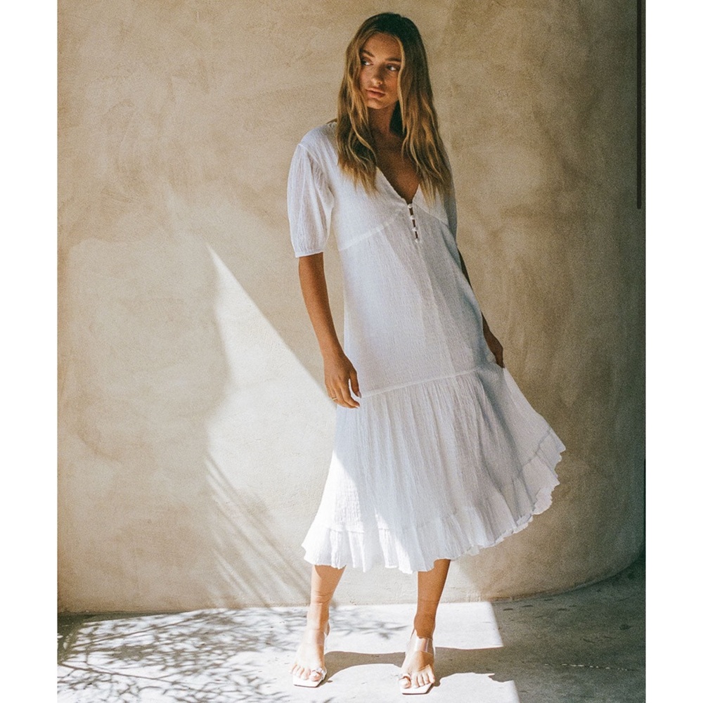 Sabo Vittoria Midi Dress in White